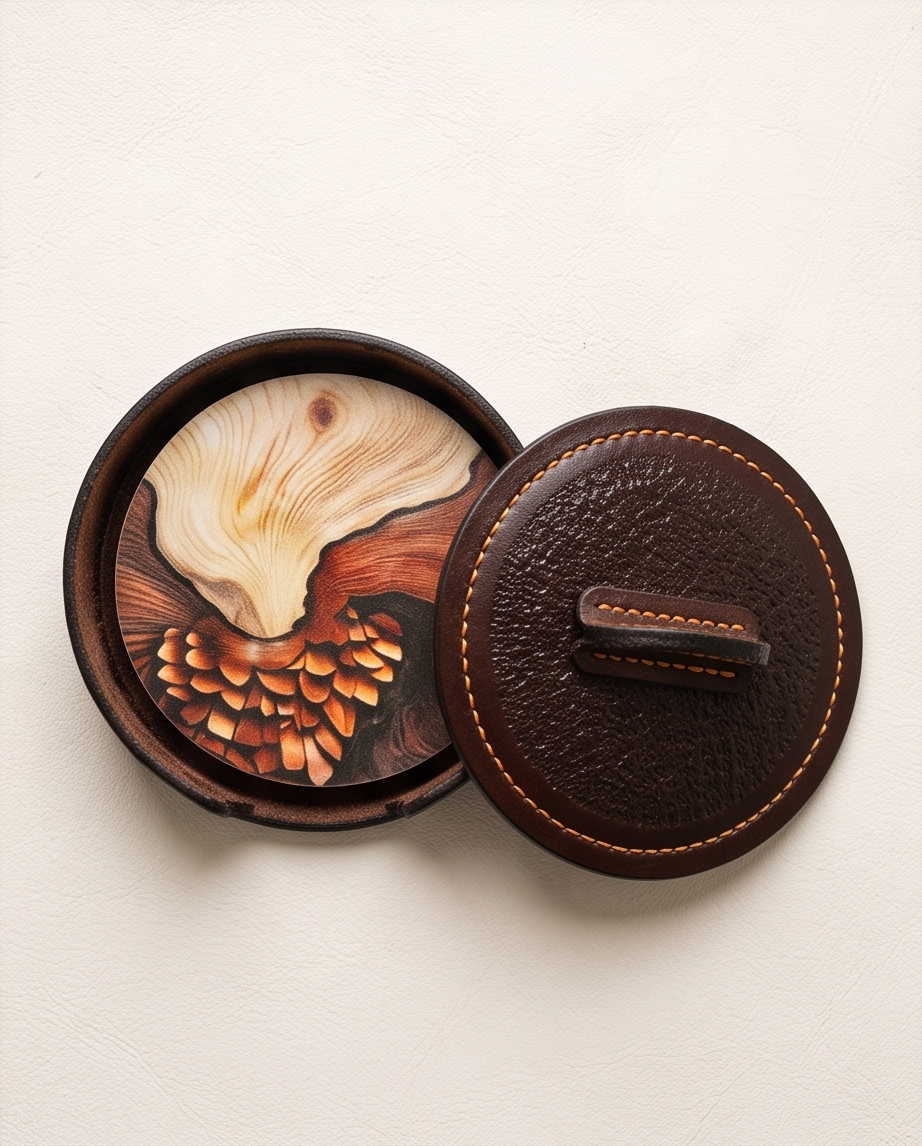 Leather Coaster Holders Incl Coasters