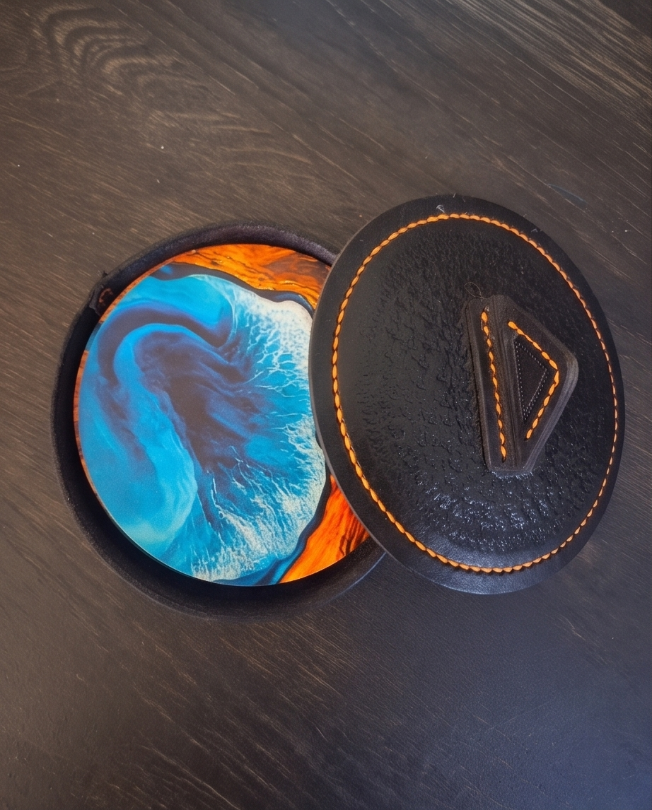 Leather Coaster Holders Incl Coasters