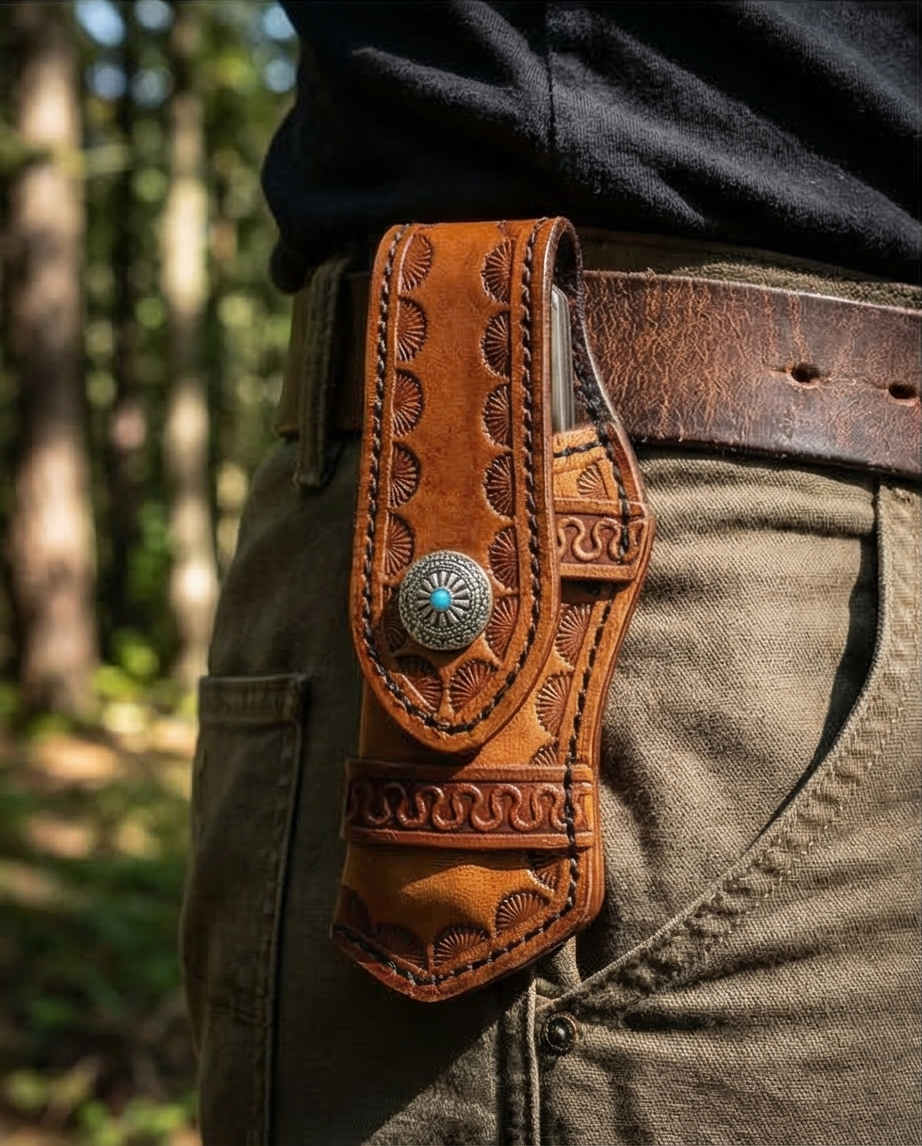 Genuine Top Grain Custom Leather Sheath with knive