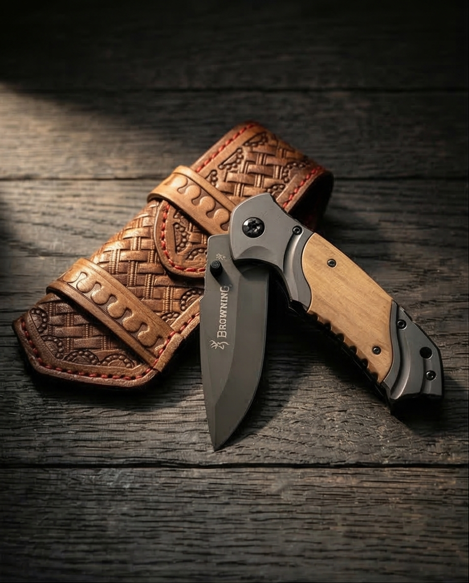 Genuine Top Grain Custom Leather Sheath with knive