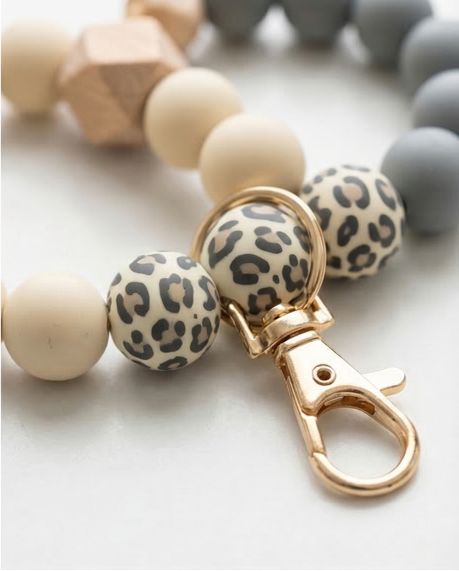 Beaded wrist keychains