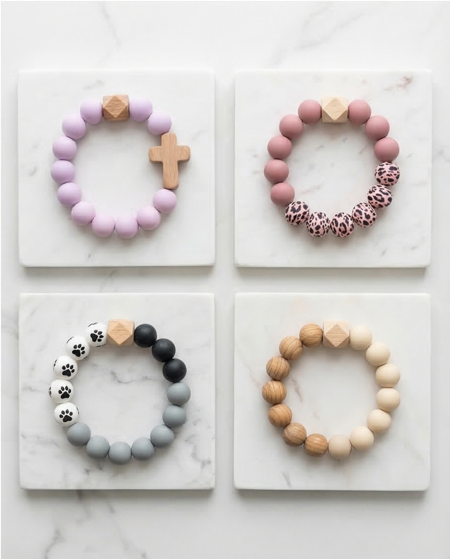 Beaded wrist keychains