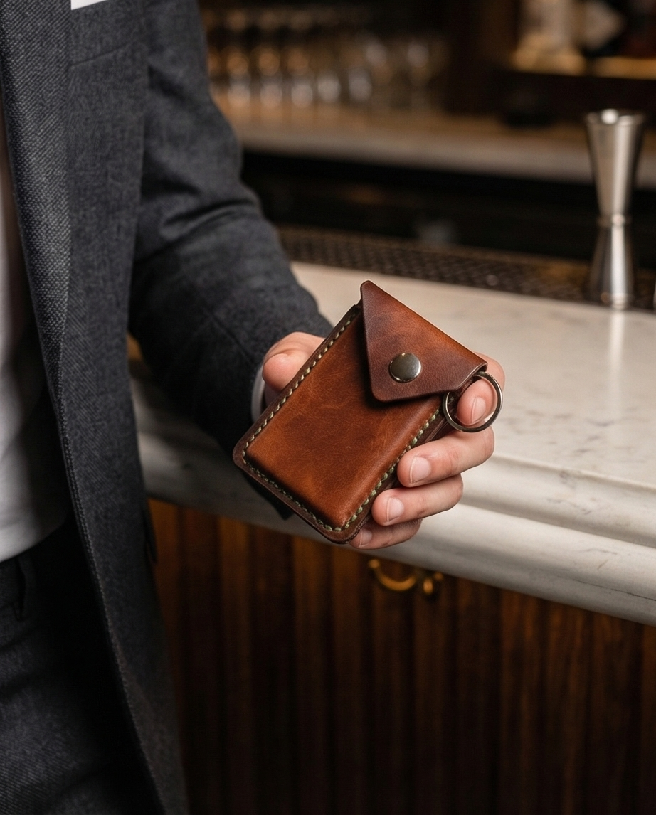 Hand crafted genuine leather card holder