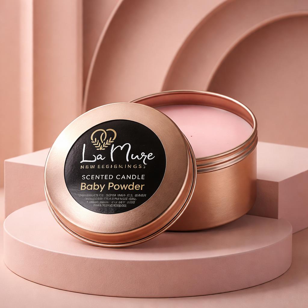 Baby Powder 80ML Rose Gold Tin Candle