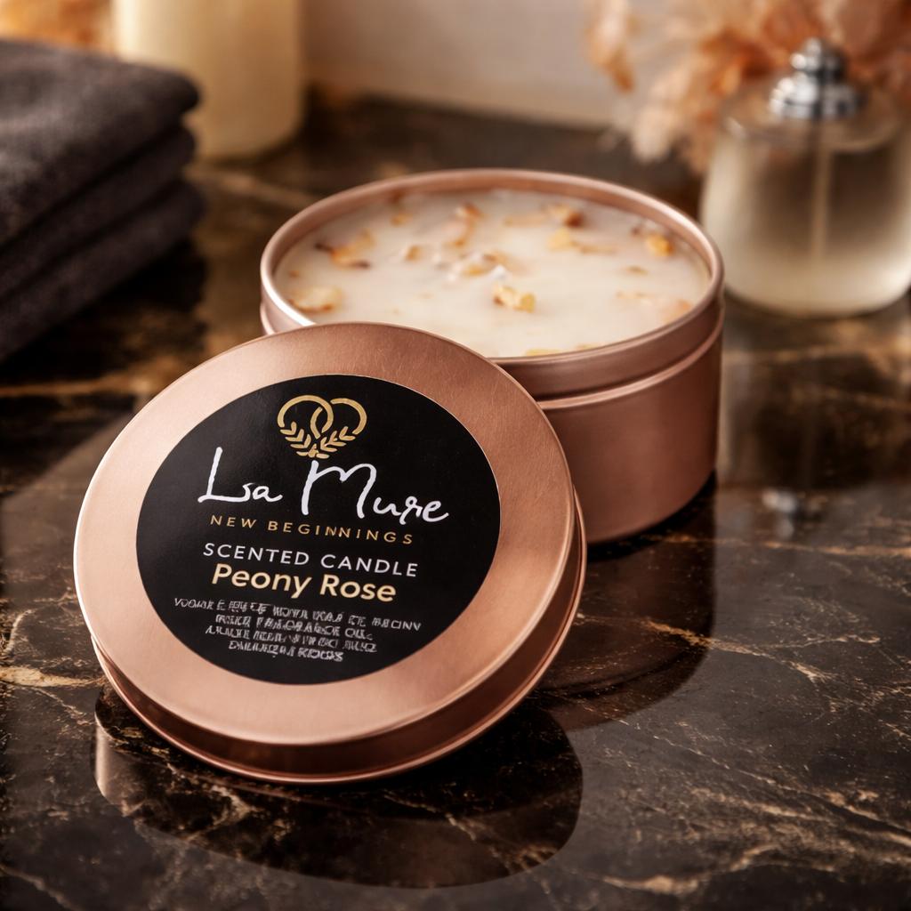 Peony Rose 80ML Rose Gold Tin Candle