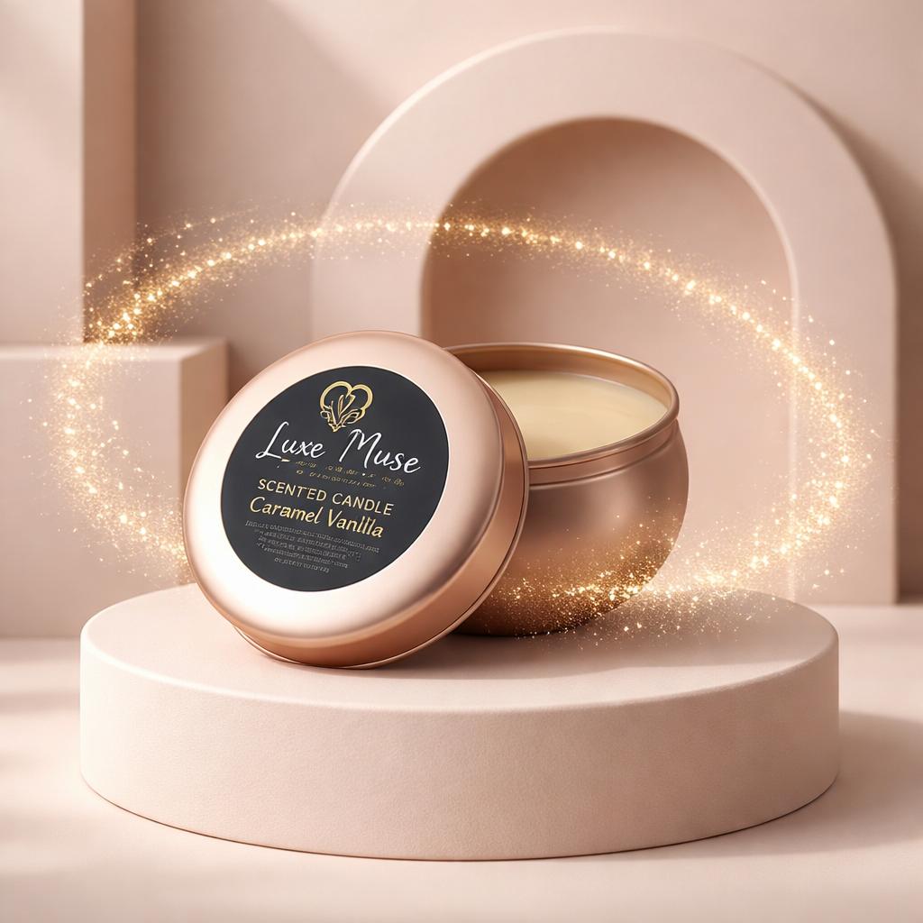 Caramel & Vanilla Treat 80ML Rose Gold Tin Candle