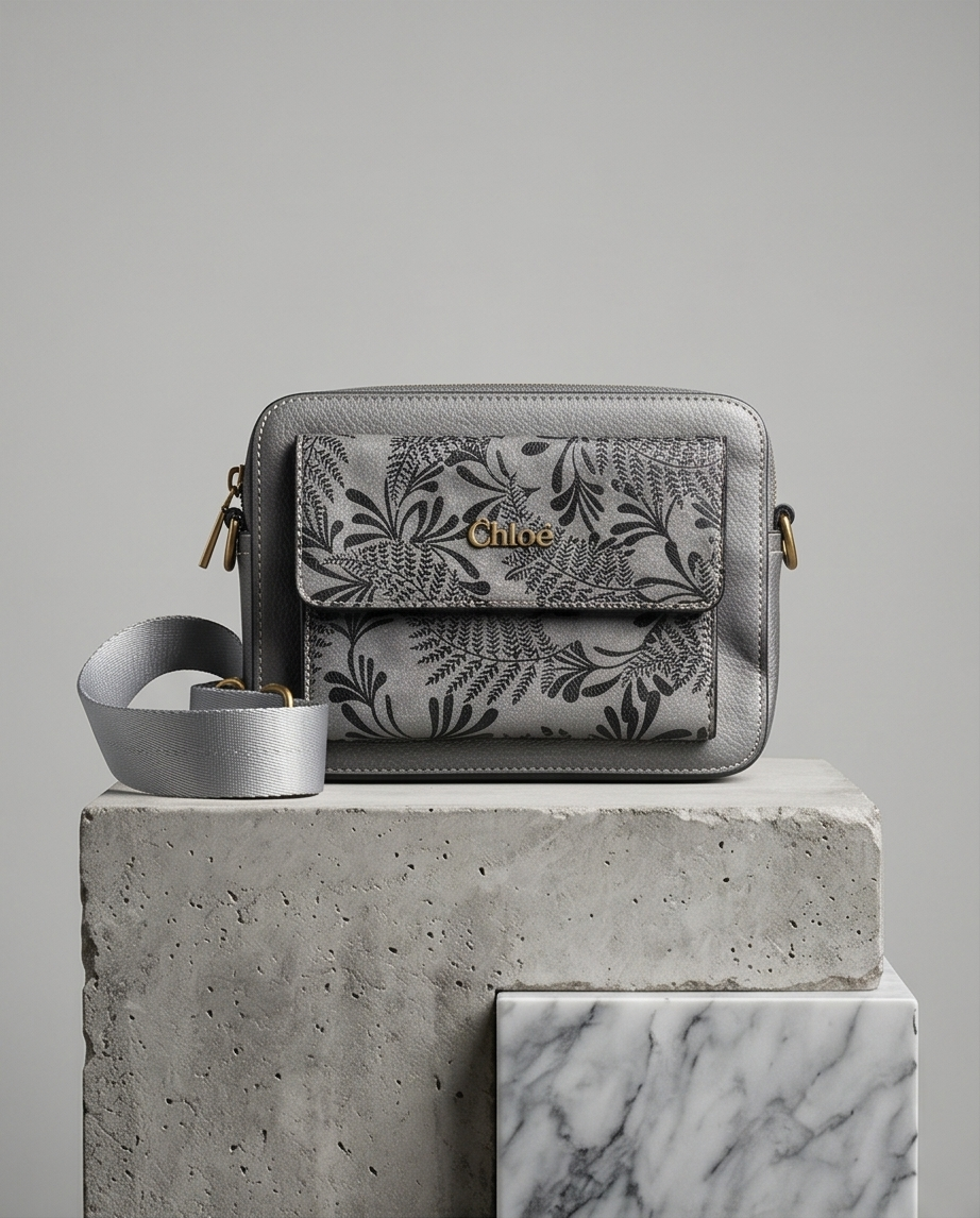 Cotton Road Handbag Grey Embossed
