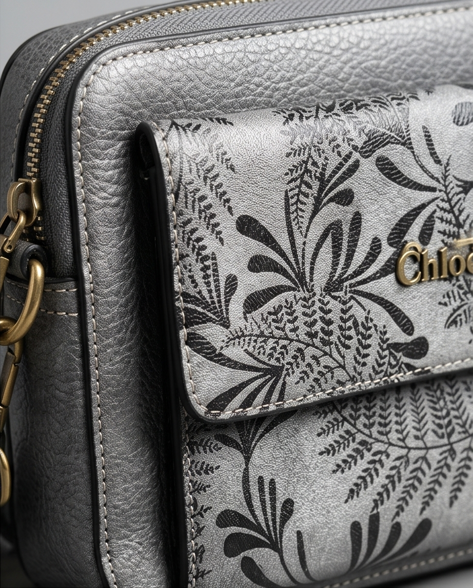 Cotton Road Handbag Grey Embossed
