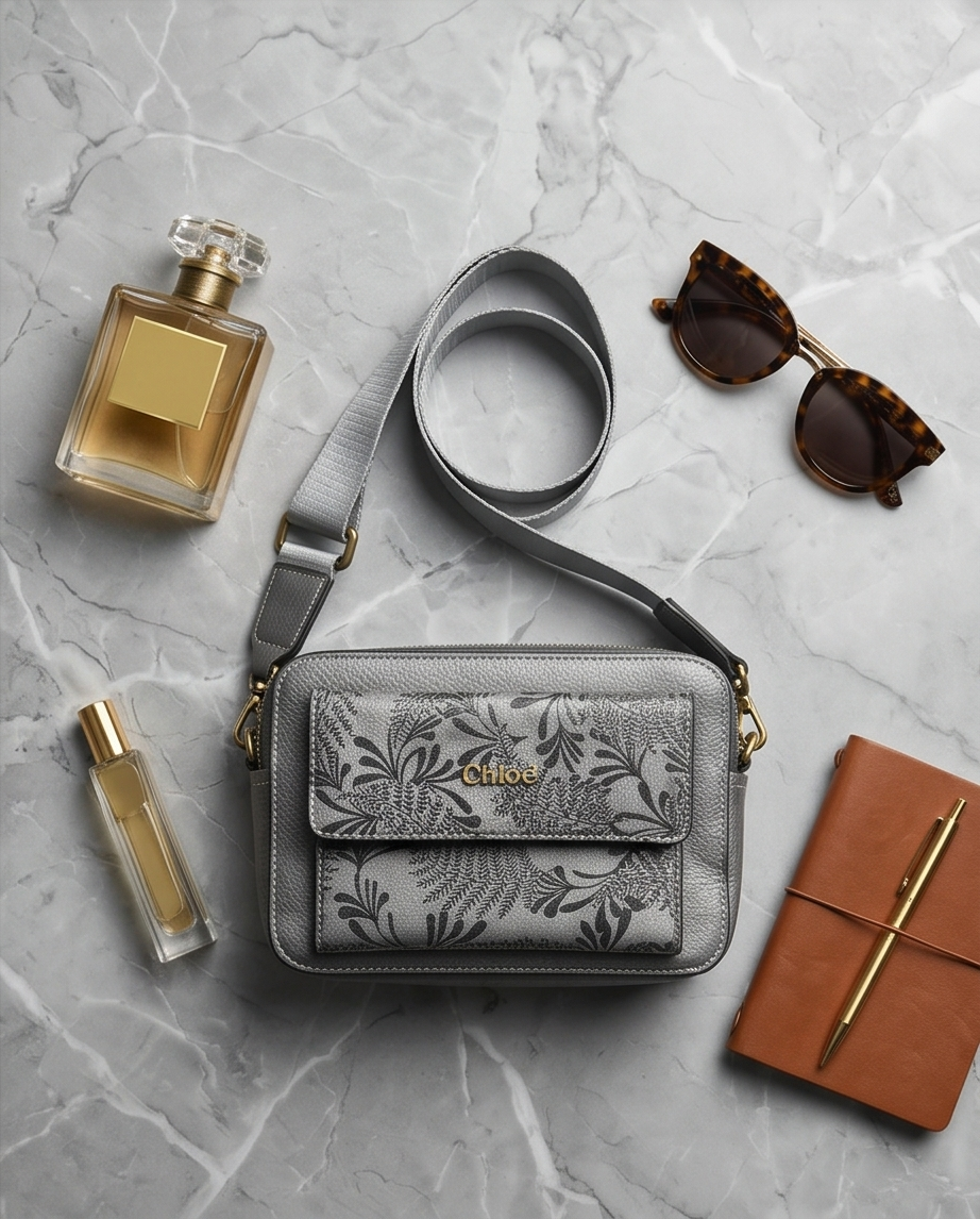 Cotton Road Handbag Grey Embossed